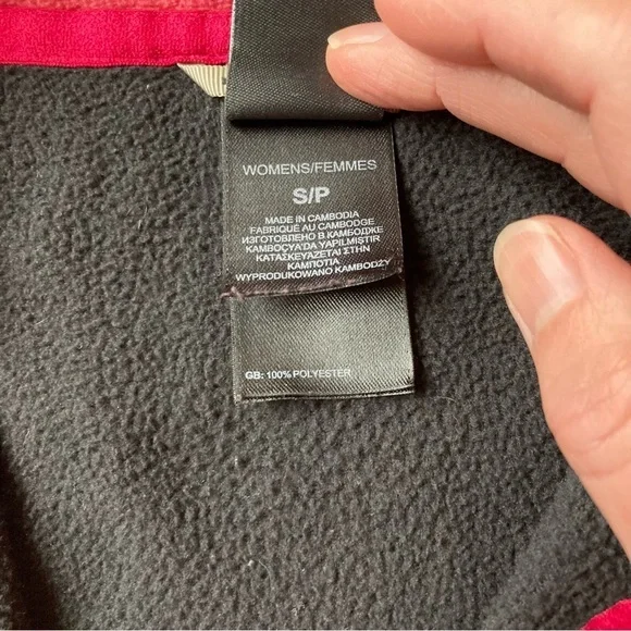 The North Face Light Fleece Quarter Zip Black Pink Sz Small Lounge Camp - Picture 4 of 5